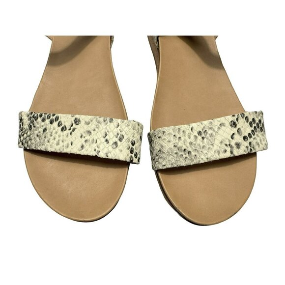 Steve Madden Aida Snakeskin Platform Leather Sandals 10M Ankle Straps NEW - Picture 5 of 9